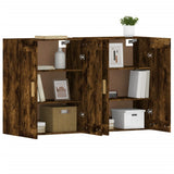 Wall Mounted Cabinets 2 pcs Smoked Oak Engineered Wood - Top-Down View