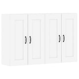 Wall Mounted Cabinets 2 pcs White Engineered Wood - Front View