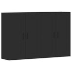 Wall Mounted Cabinets 2 pcs Black Engineered Wood