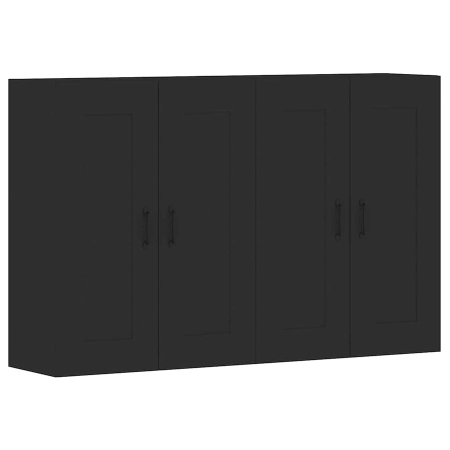 Wall Mounted Cabinets 2 pcs Black Engineered Wood
