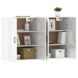 Wall Mounted Cabinets 2 pcs High Gloss White Engineered Wood - Top-Down View