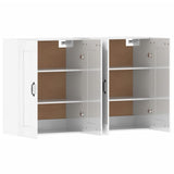 Wall Mounted Cabinets 2 pcs High Gloss White Engineered Wood - 45-Degree Angle