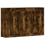 Wall Mounted Cabinets 2 pcs Smoked Oak Engineered Wood - Front View