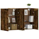 Wall Mounted Cabinets 2 pcs Smoked Oak Engineered Wood - Top-Down View