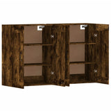 Wall Mounted Cabinets 2 pcs Smoked Oak Engineered Wood - 45-Degree Angle