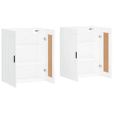 Wall Mounted Cabinets 2 pcs White Engineered Wood - Top-Down View