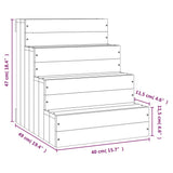 Pet Stair 40x49x47 cm Solid Wood Pine - Close-Up Angle