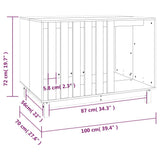 Dog House 100x70x72 cm Solid Wood Pine - Rear View