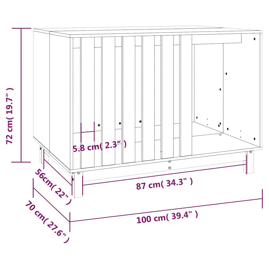 Dog House 100x70x72 cm Solid Wood Pine