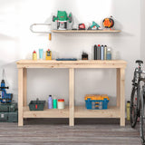 Work Bench 140x50x80 cm Solid Wood Pine - Side View