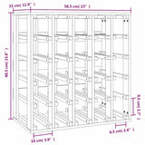Wine Rack 58.5x33x60.5 cm Solid Wood Pine - Low Angle