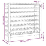 Wine Rack 109.5x30x107.5 cm Solid Wood Pine - Low Angle