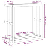 Outdoor Log Holder 108x52x106 cm Solid Wood Pine - Top-Down View