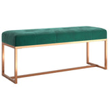 Bench Dark Green 110x36x45 cm Velvet - Front View
