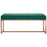 Bench Dark Green 110x36x45 cm Velvet - Side View