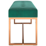 Bench Dark Green 110x36x45 cm Velvet - Top-Down View