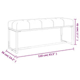 Bench Dark Green 110x36x45 cm Velvet - Rear View