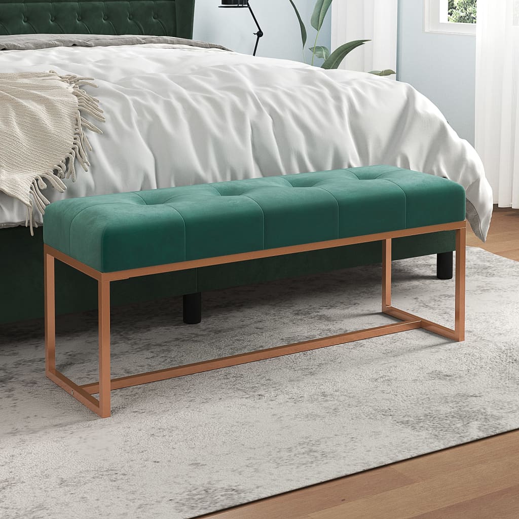 Bench Dark Green 110x36x45 cm Velvet