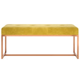 Bench Mustard Yellow 110x36x45 cm Velvet - Side View