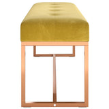 Bench Mustard Yellow 110x36x45 cm Velvet - Top-Down View