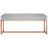 Bench Grey 110x36x45 cm Velvet - Side View