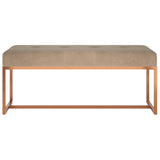 Bench Beige 110x36x45 cm Velvet - Side View