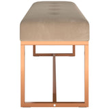 Bench Beige 110x36x45 cm Velvet - Top-Down View