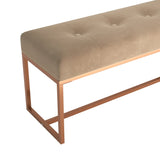 Bench Beige 110x36x45 cm Velvet - 45-Degree Angle