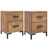Bedside Cabinets 2 pcs 36x30x45 cm Solid Wood Pine - Front View