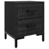 Bedside Cabinets 2 pcs Black 36x30x45 cm Solid Wood Pine