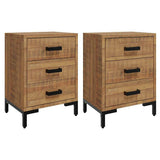 Bedside Cabinets 2 pcs 40x30x55 cm Solid Wood Pine - Front View