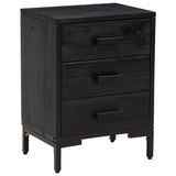 Bedside Cabinets 2 pcs Black 40x30x55 cm Solid Wood Pine - Side View
