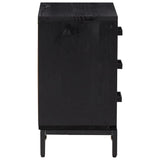 Bedside Cabinets 2 pcs Black 40x30x55 cm Solid Wood Pine - Rear View