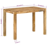 Dining Table 110x55x76 cm Solid Wood Mango - Low Angle