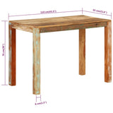Dining Table 110x55x76 cm Solid Wood Reclaimed