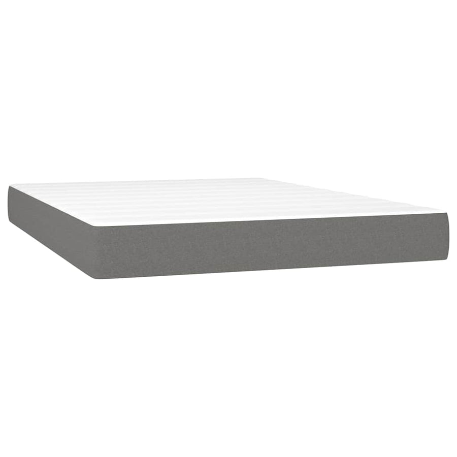 Box Spring Bed with Mattress Dark Grey 137x190 cm Full Fabric