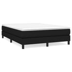 Box Spring Bed with Mattress Black 137x190 cm Full Fabric