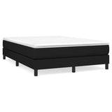 Box Spring Bed with Mattress Black 137x187 cm Double Size Fabric - Front View