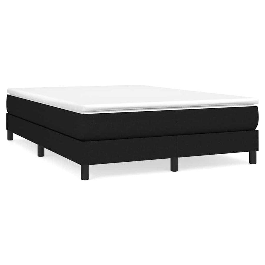 Box Spring Bed with Mattress Black 137x190 cm Full Fabric