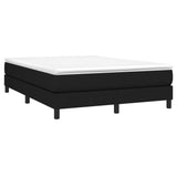 Box Spring Bed with Mattress Black 137x187 cm Double Size Fabric - Side View
