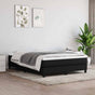 Box Spring Bed with Mattress Black 137x190 cm Full Fabric
