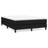 Box Spring Bed with Mattress Black 153x203 cm Queen Size Fabric - Front View