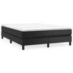 Box Spring Bed with Mattress Black 137x190 cm Full Faux Leather
