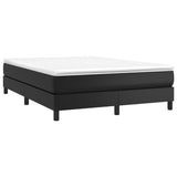 Box Spring Bed with Mattress Black 137x190 cm Faux Leather - Side View