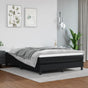 Box Spring Bed with Mattress Black 137x190 cm Full Faux Leather