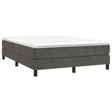 Box Spring Bed with Mattress Dark Grey 137x190 cm Velvet - Side View