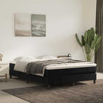 Box Spring Bed with Mattress Black 137x190 cm Full Velvet