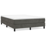 Box Spring Bed with Mattress Dark Grey 152x203 cm Queen Velvet