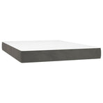 Box Spring Bed with Mattress Dark Grey 152x203 cm Queen Velvet