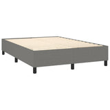 Box Spring Bed with Mattress Dark Grey 137x187 cm Double Size Fabric - Top-Down View